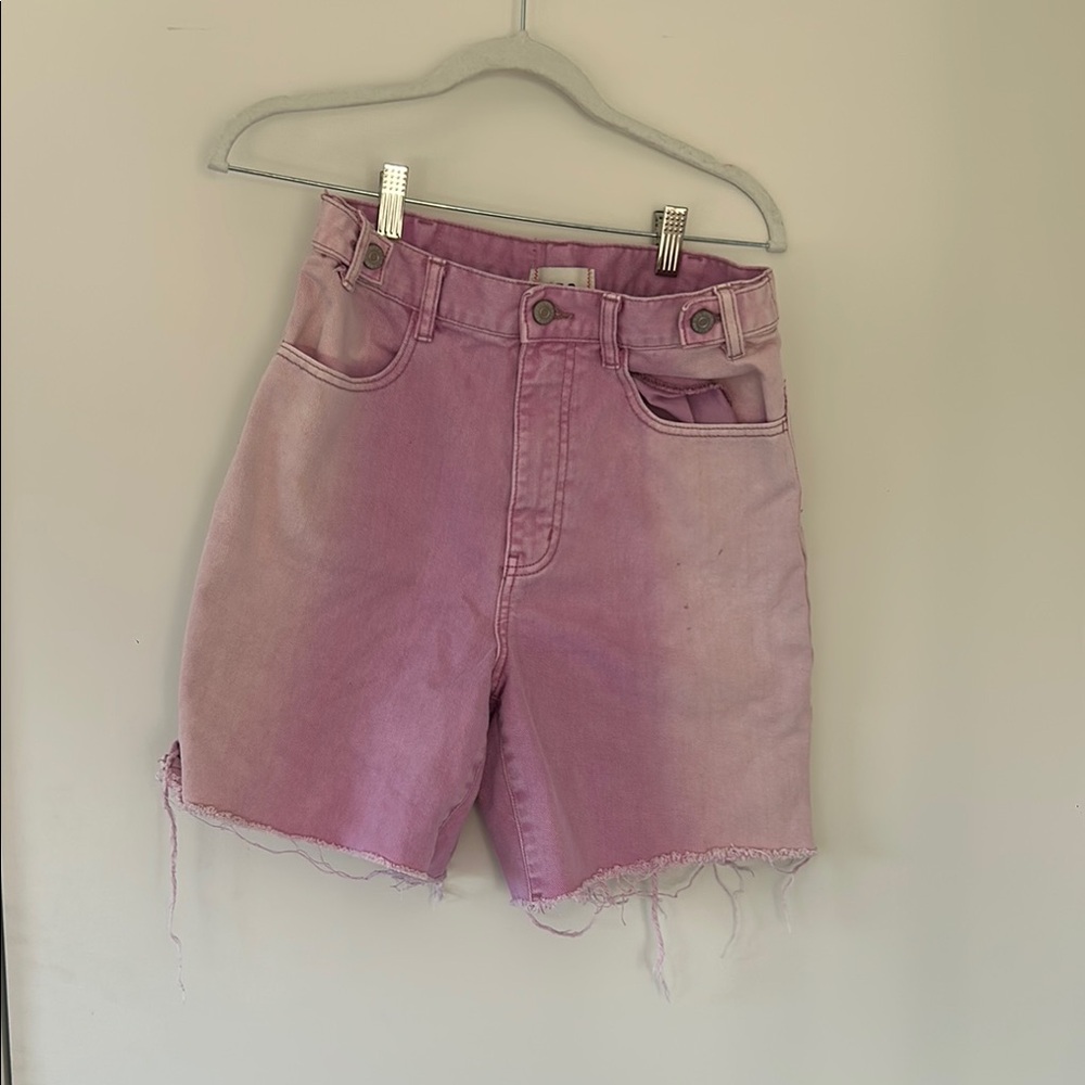 BDG Pink Jean Shorts High-Waisted Distressed